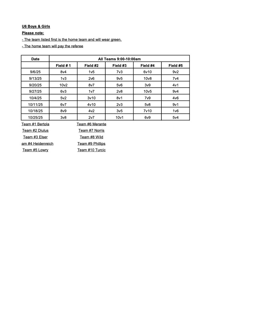 Game Schedule game-schedule